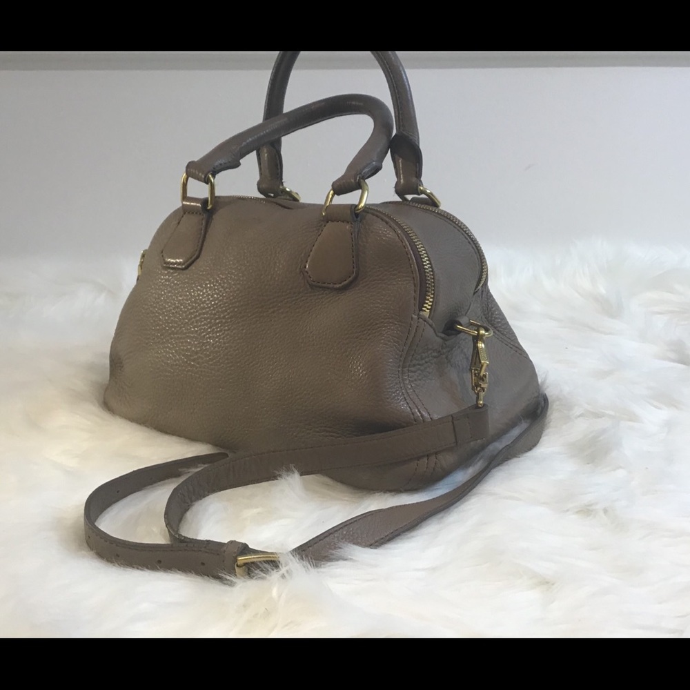 J CREW PEBBLED LEATHER MED SATCHEL TAUPE - Picture 6 of 11